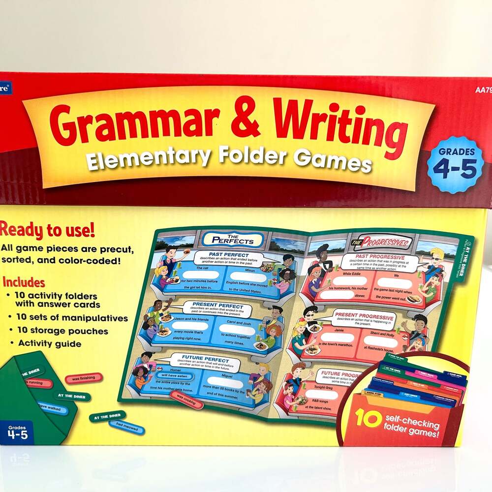 Lakeshore Grammar & Writing Elementary Folder Games Grades 4-5